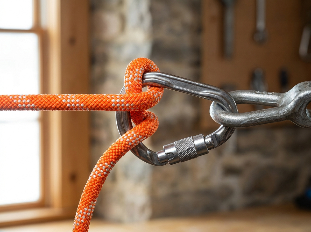 Munter hitch on an HMS locking carabiner